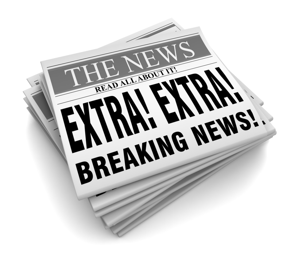 Newspaper graphic with Extra! Extra! -- Topical Content