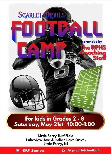 Scarlet Devils Football Camp - 5/21 from 10am to 1pm