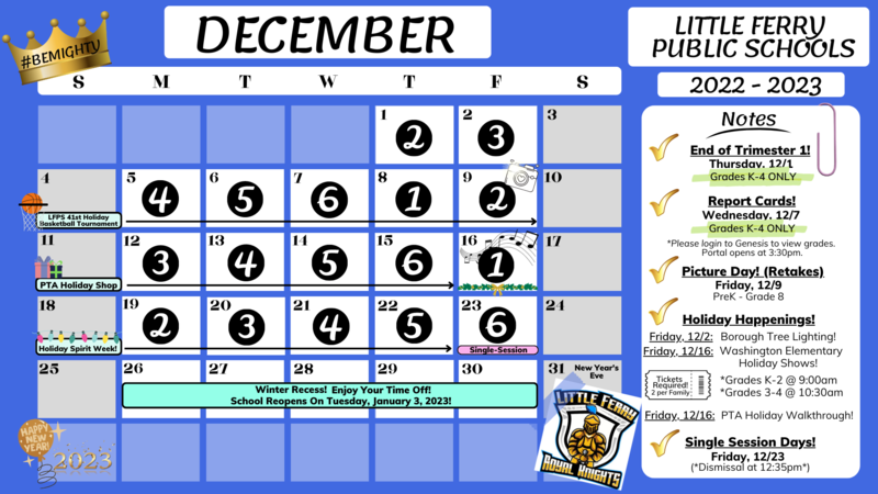 LFPS December Schedule